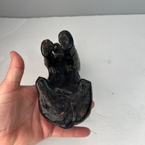 Handcrafted Dark Tan Leather Dog Figurine Sculpture Glass Eyes Spaniel? - Picture 7 of 10